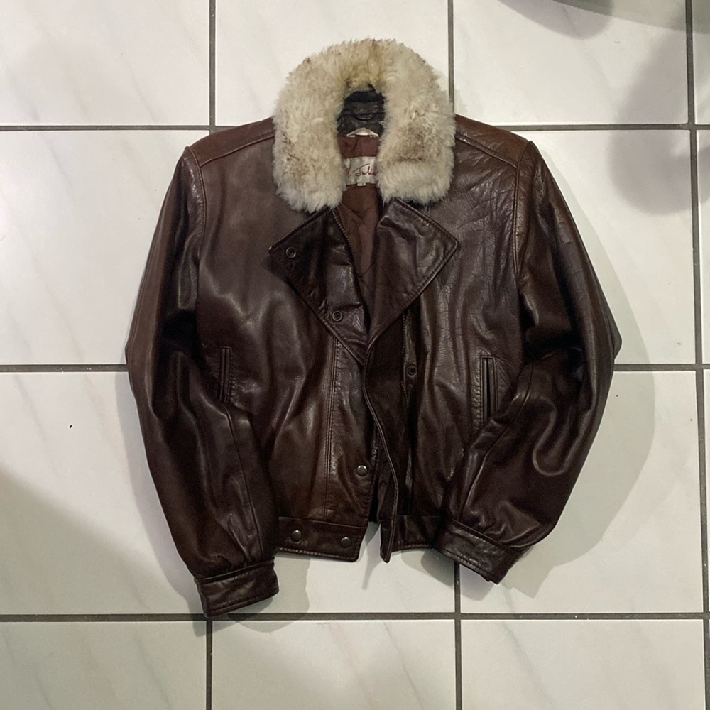 Brown leather jacket jet women’s